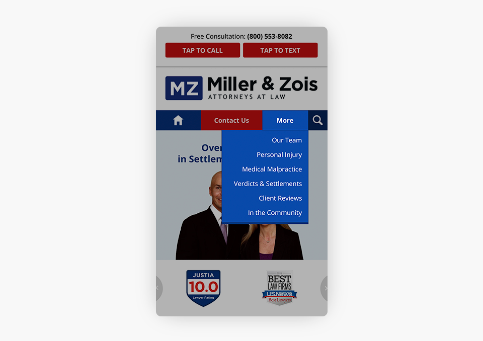 Website on Mobile View