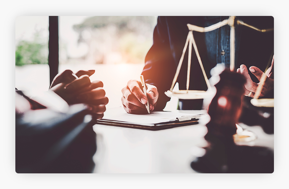 Attorney signing a document