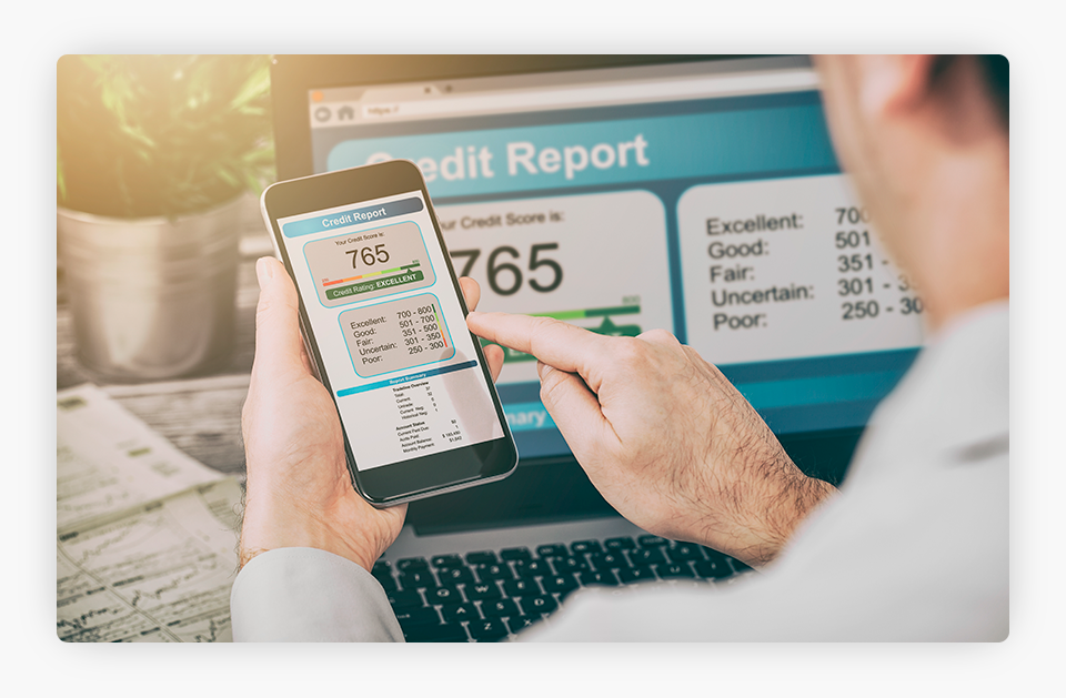 Credit report score in a banking application.